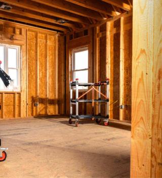 Crescent SITERUNNER folding cart in a residential construction environment